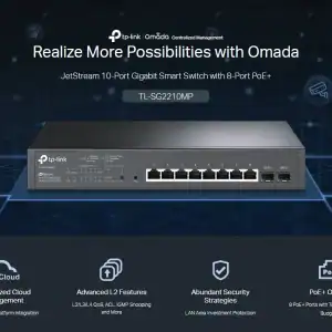 TL-SG2210MP JetStream 10-Port Gigabit Smart Switch with 8-Port PoE+
