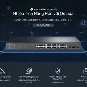 TL-SG2428P V1 Switch Smart JetStream 28 cổng Gigabit với 24 cổng PoE+