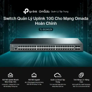 Switch Quản Lý JetStream 48-Cổng Gigabit L2+với 4 khe 10GE SFP+