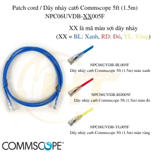 Patch cord / Dây nhảy cat6 Commscope 5ft (1.5m) NPC06UVDB-XX005F