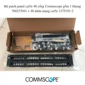 Patch panel cat5e 48 cổng Commscope gồm 1 khung 760237041 + 48 cái nhân mạng cat5e 1375191-2