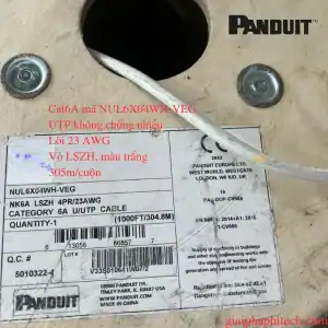 Cáp mạng cat6A Panduit mã NUL6X04WH-VEG utp không chống nhiễu màu trắng
