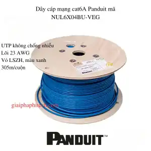 Dây cáp mạng cat6A Panduit mã NUL6X04BU-VEG UTP không chống nhiễu