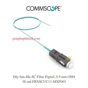 Dây hàn quang SC Fiber Pigtail, 0.9 mm OM4 LSZH/Riser - SBJ, aqua jacket, 3ft mã FBXSCUC11-MXF003