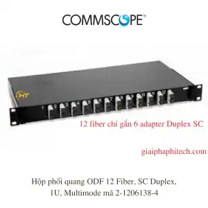 Hộp phối quang ODF 12 Fiber, SC Duplex, 1U, Multimode mã 2-1206138-4
