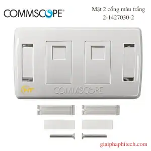 Mặt nạ hình chữ nhật 2 cổng, màu trắng 2-1427030-2
