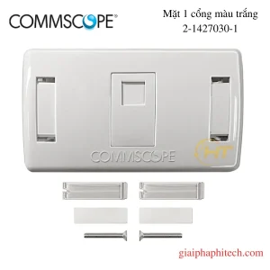 Mặt nạ mạng hình chữ nhật 1 cổng, màu trắng 2-1427030-1