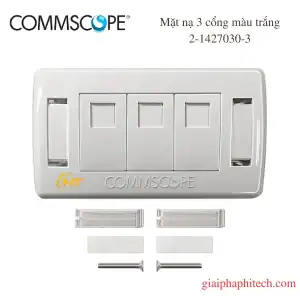 Mặt nạ mạng hình chữ nhật 3 cổng, màu trắng 2-1427030-3