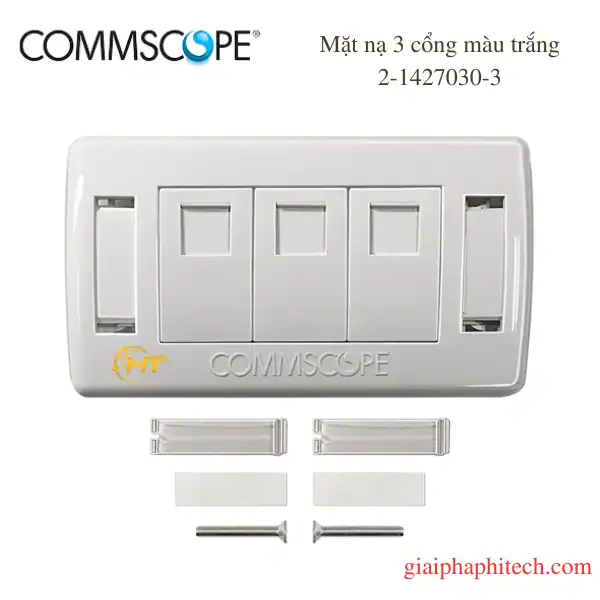 Mặt nạ mạng hình chữ nhật 3 cổng, màu trắng 2-1427030-3