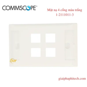 Mặt nạ mạng 4 cổng hình chữ nhật, màu trắng 1-2111011-3