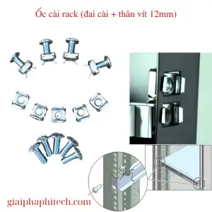 Ốc cài rack M6 (đai cài M6 + thân vít 12mm)