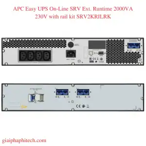 Các cổng kết nối APC Easy UPS On-Line SRV Ext. Runtime 2000VA 230V with rail kit SRV2KRILRK
