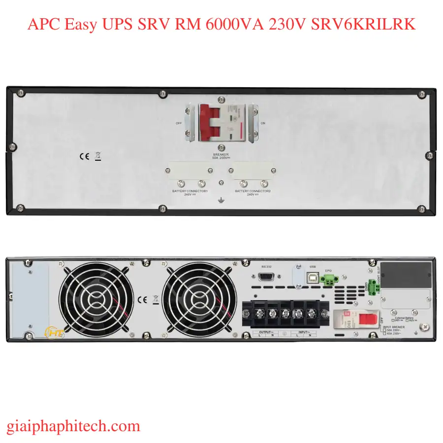 Các cổng kết nối APC Easy UPS SRV RM 6000VA 230V SRV6KRILRK
