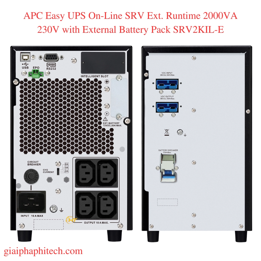 APC Easy UPS On-Line SRV Ext. Runtime 2000VA 230V with External Battery Pack SRV2KIL-E - Ảnh 2