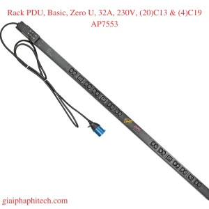 Rack PDU, Basic, Zero U, 32A, 230V, (20)C13 & (4)C19 AP7553
