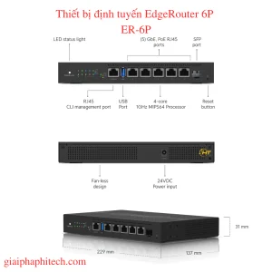 Chi tiết Thiết bị định tuyến EdgeRouter 6P (ER-6P)