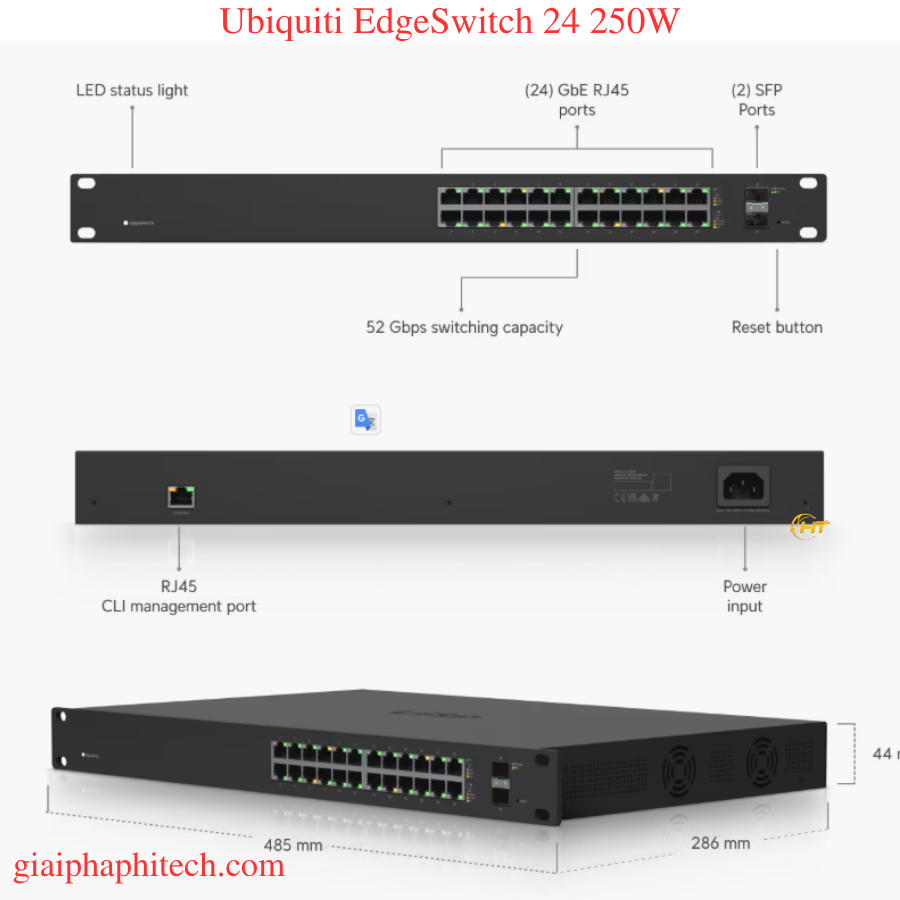 Thiết bị chuyển mạch - Ubiquiti EdgeSwitch 24 250W