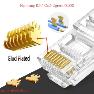 Hạt mạng RJ45 Cat6 Ugreen 60558 chân mạ vàng cao cấp