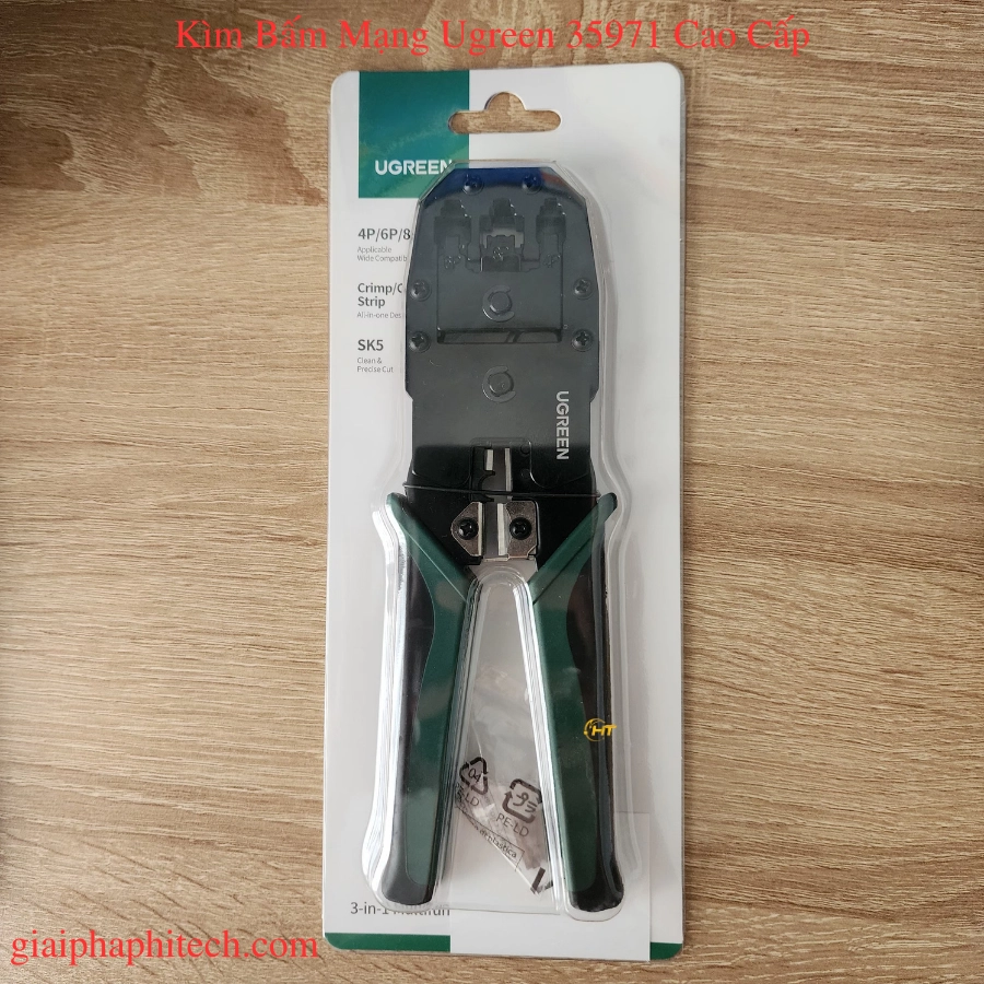 Kìm bấm mạng đa năng Ugreen 35971 3 in 1 là trợ thủ đắc lực cho kỹ thuật viên IT và thợ thi công mạng chuyên nghiệp. Sản phẩm tích hợp cơ chế bấm chuẩn xác 100%, giúp thao tác nhanh chóng và không lo hỏng hạt mạng.